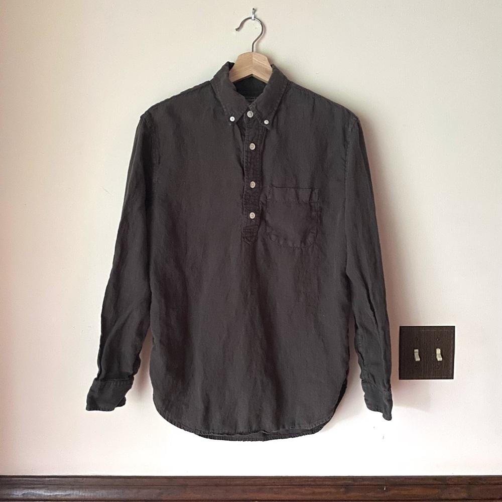 100% linen XS brown Abercrombie & Fitch men’s henley shirt